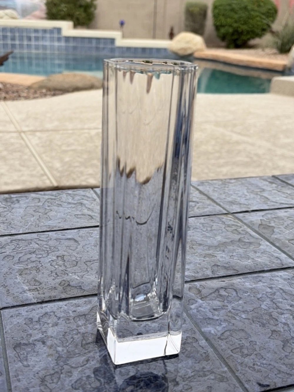 8” French Art Deco Cut Crystal Vase In The Style Of Daum